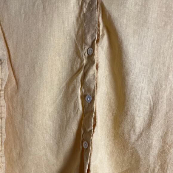 J. Jill Yellow 100% Linen Long Sleeve Button Up Shirt Size XS - Picture 10 of 10